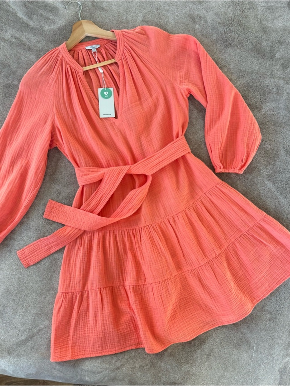 Rails Coral Mini Dress with Waist Tie